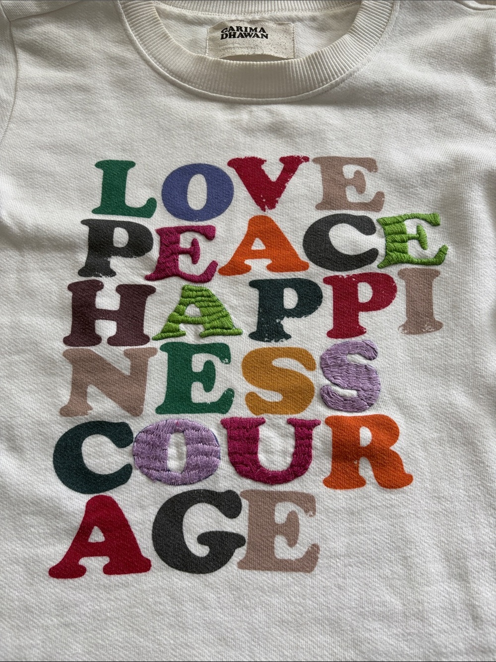 Anthropologie Garima Dhawan White Crewneck Sweatshirt - Picture 3 of 11